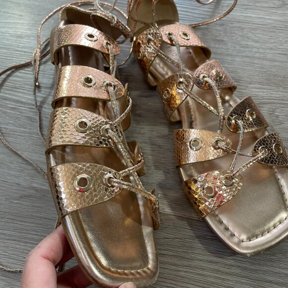 Aerosoles Rose Gold Gladiator Sandals 8.5 - Picture 3 of 10